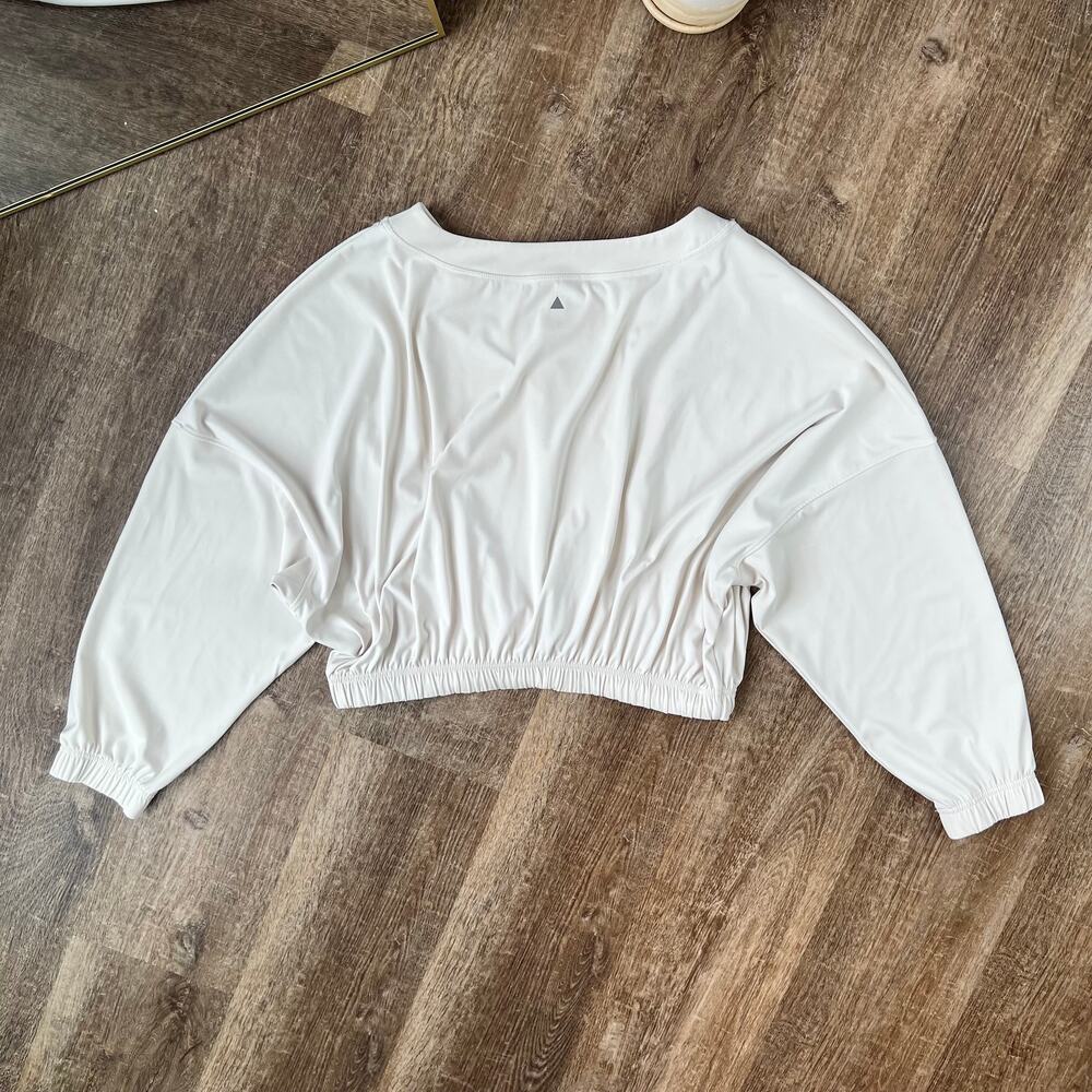 Balance Athletica Off White Cropped Drawstring Pullover Top - Picture 6 of 7